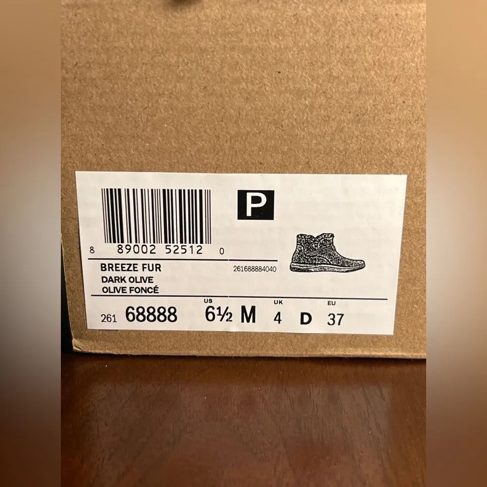 Clark's Cloudsteppers Breeze Fur Dark Olive Ankle Boot 🔥 Size 6.5 🔥 NEW